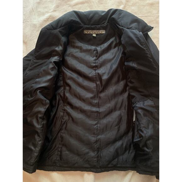 Kenneth Cole Reaction Puffer Jacket Womens Small Black Down & Feather Fill Coat - Picture 7 of 14